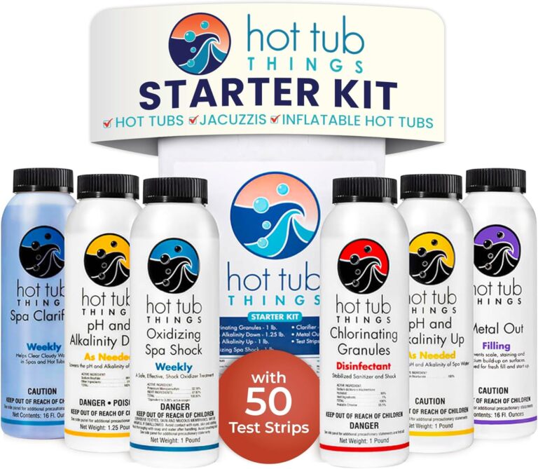 Chlorine Starter Kit: Complete Hot Tub & Spa Chemical Maintenance Kit with Shock, Test Strips & Water Balancers