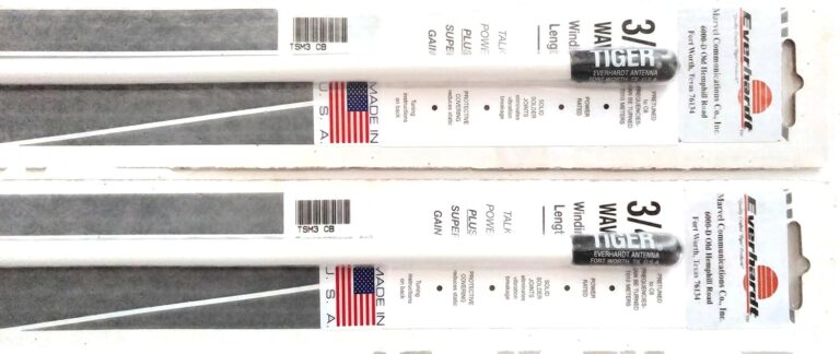 Everhardt TSM3-W 3/4 Wave 3 ft ‘Super Flex’ CB Antenna Lot of 2 – White Fiberglass Antennas