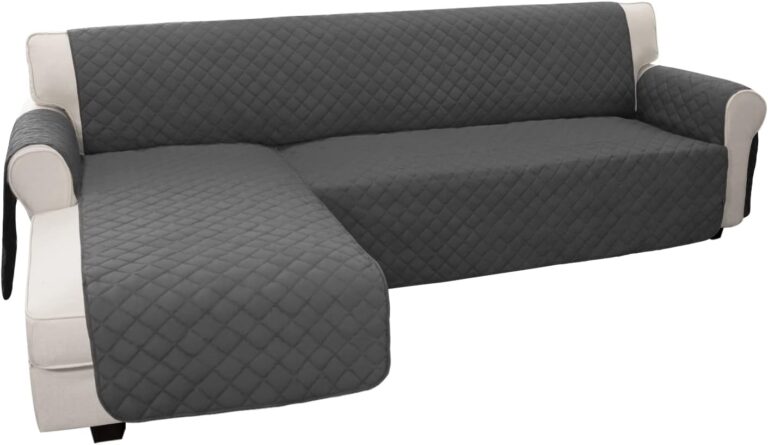 Easy-Going Reversible L-Shape Sectional Couch Cover for Dogs & Cats | Pet-Proof Furniture Protector (Large, Dark Gray)