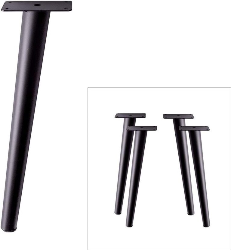 AKB Hardware Slant Furniture Metal Legs – Set of 4, Black 16″ H | Modern Industrial Table & Desk Legs