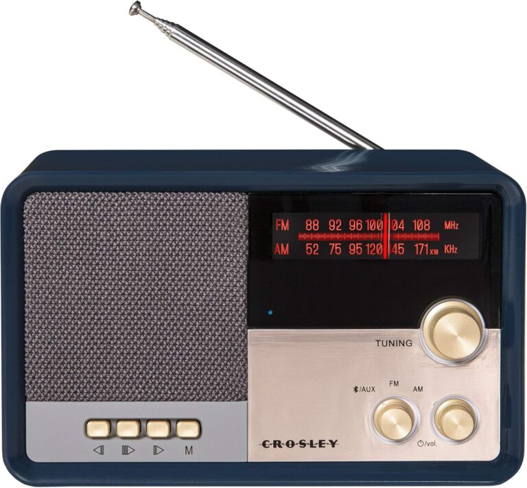 Crosley CR3036D-NV Tribute Vintage Bluetooth Radio: AM/FM & Streaming in Navy