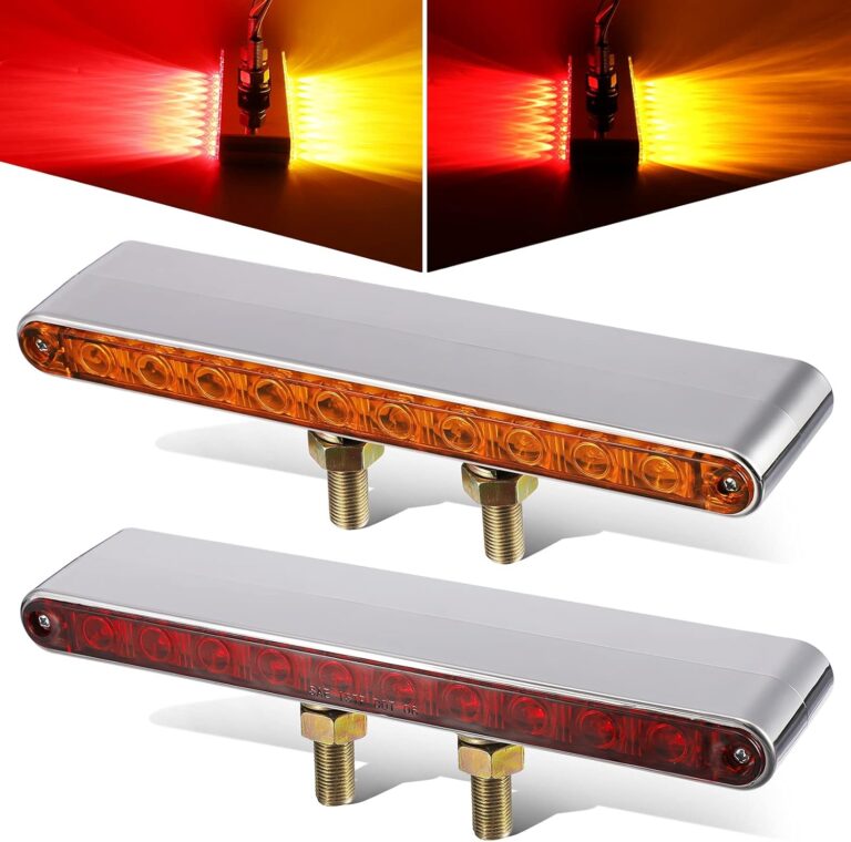 Partsam 9-1/4″ Red/Amber LED Double Face Truck Light Bars – Dual Function Marker & Turn Signal