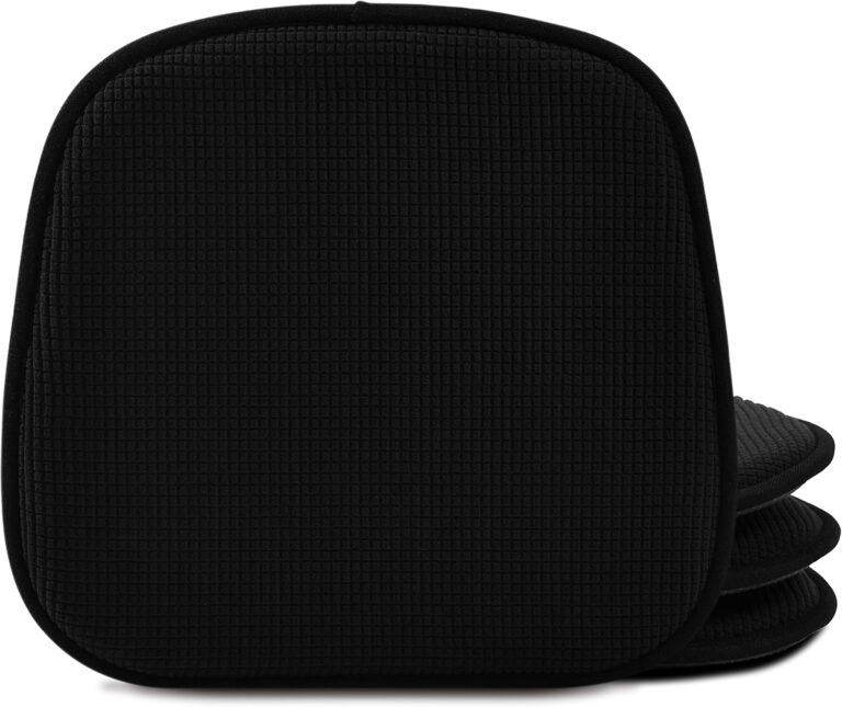 Shinnwa Dining Chair Cushions 4 Pack – Non Slip U-Shaped Kitchen Seat Cushions, 15×16 Inches, Black