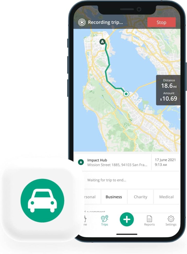 Automatic Mileage Tracker for Taxes | IRS Compliant GPS Log Book for Car Business & Work