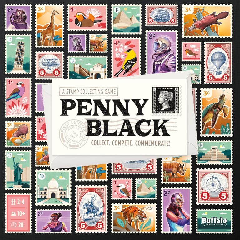 Buffalo Games Penny Black: Family Board Game Night Fun with a Stamp Collecting Race & Missions