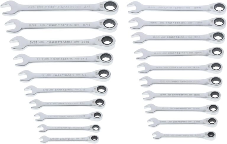 CRAFTSMAN 20-Piece Ratcheting Combination Wrench Set, SAE/Metric (CMMT87220) | Professional Mechanics Tool