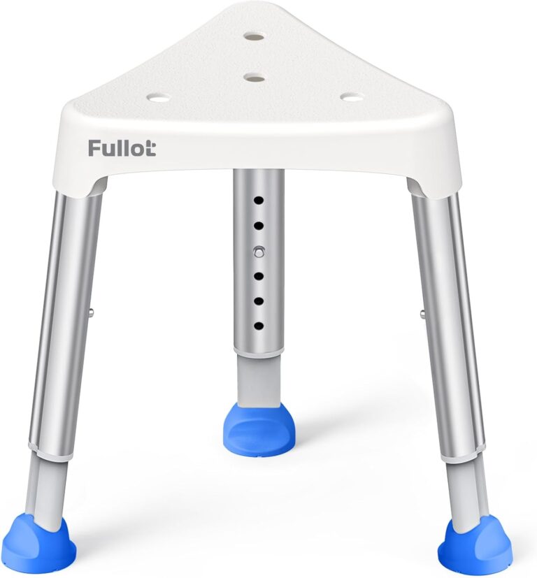 Triangular Shower Chair for Inside Shower | 400 lb Capacity, FSA/HSA Eligible, Tool-Free Assembly | Non-Slip Bathtub Stool
