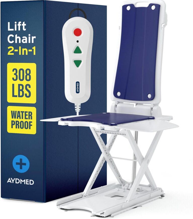 AYDMED 2-in-1 Lift Chair: Portable Cordless Electric Floor & Bath Chair Lift | 308 lbs Capacity