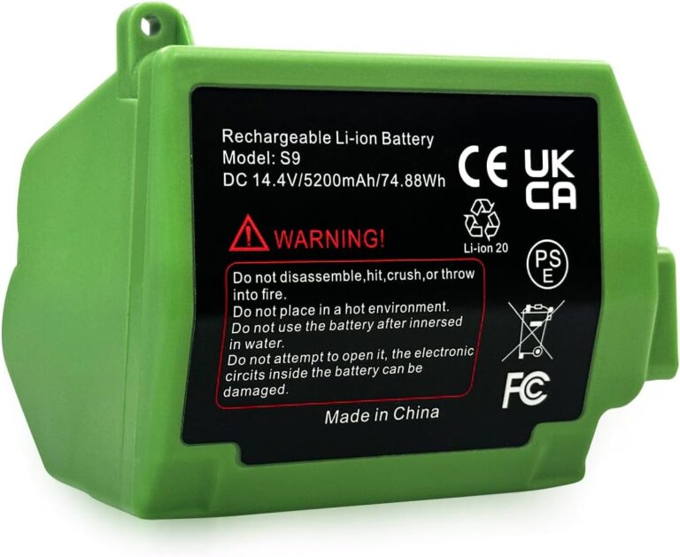 iRobot Roomba S9/S9+ Replacement Battery: 14.4V 5200mAh High-Capacity for S9 Plus 9150, 9550, S9550 Models