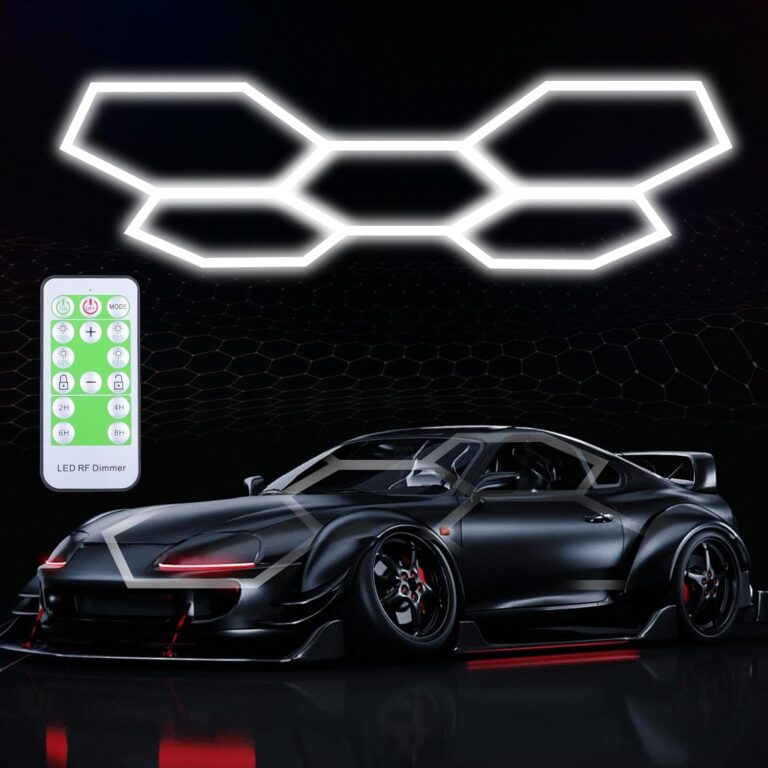24 Pack Garage Hexagon Lights – 24V 6500K High Brightness DIY Hexagonal Garage Lighting Kit with Remote Control